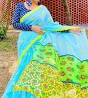 Halfsilk Saree With Blouce PCS Code SS-4103