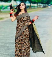 Screen Print saree with Blouse pcs Code SH-4107