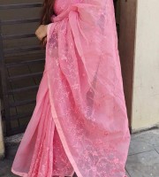 Halfsilk Embroidery Saree Em-114