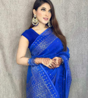 Halfsilk Saree With  Blouse DF-04306